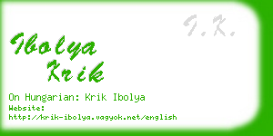 ibolya krik business card